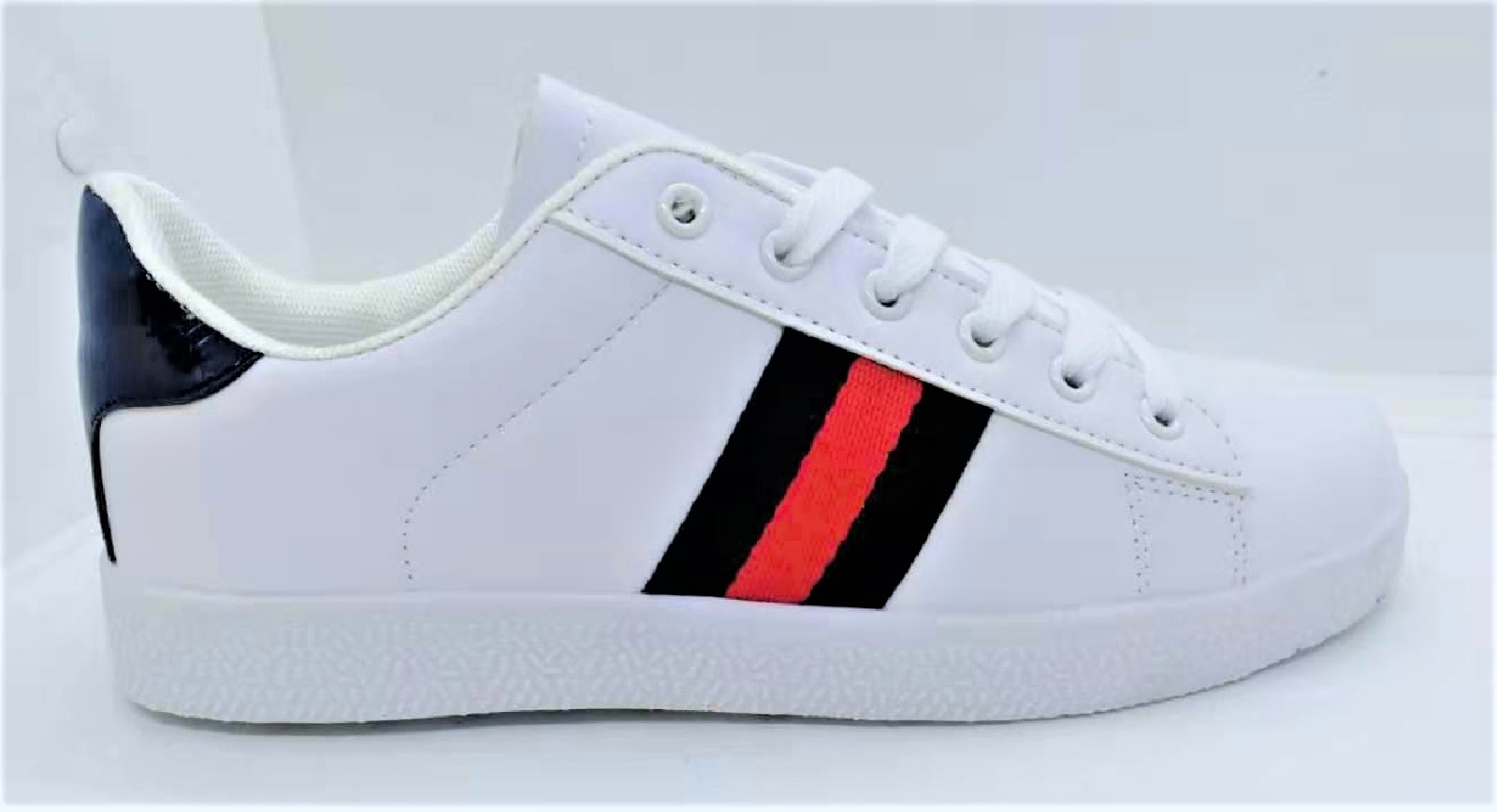 womens white trainers with stripe